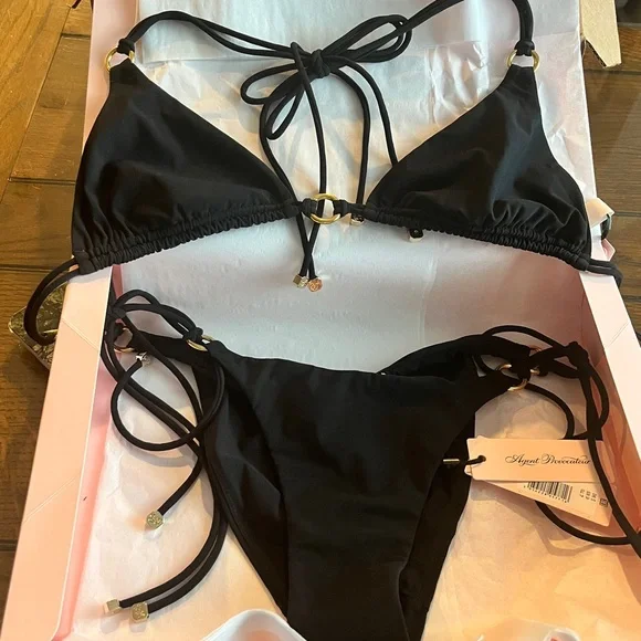 Agent Provocateur Black Minimalist Triangle Bikini BRAND NEW - Picture 2 of 8